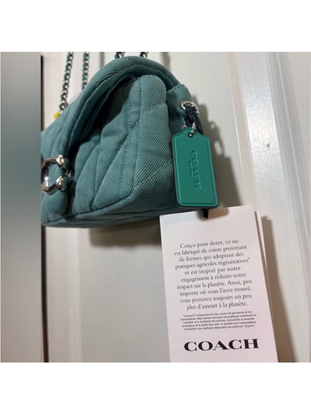 NWT Coach Boutique Quilted Denim Tabby 20 Ivy Wash CBG33 - Picture 3 of 16